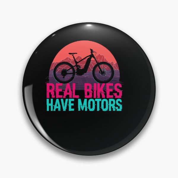 Item preview, Real Bikes Have Motors Funny E-Bike MTB Retro Synthwave designed and sold by Cedinho.