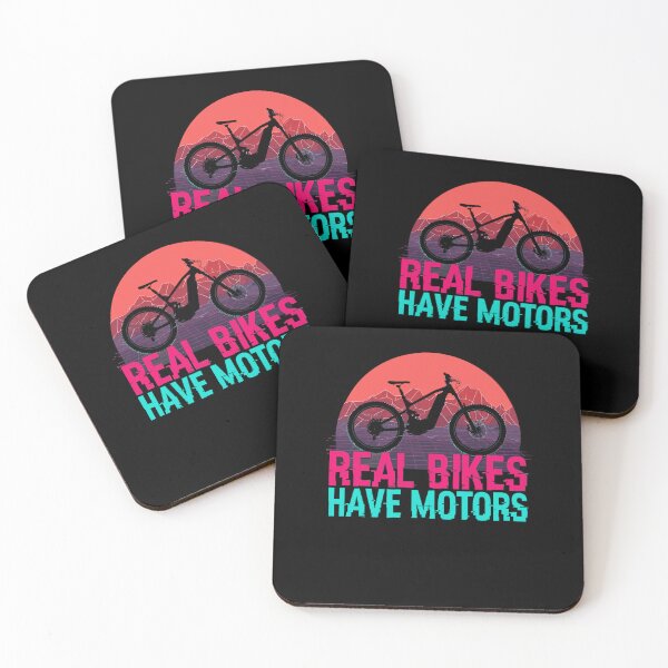 Item preview, Real Bikes Have Motors Funny E-Bike MTB Retro Synthwave designed and sold by Cedinho.