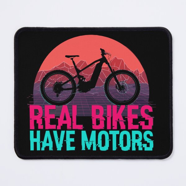 Item preview, Real Bikes Have Motors Funny E-Bike MTB Retro Synthwave designed and sold by Cedinho.