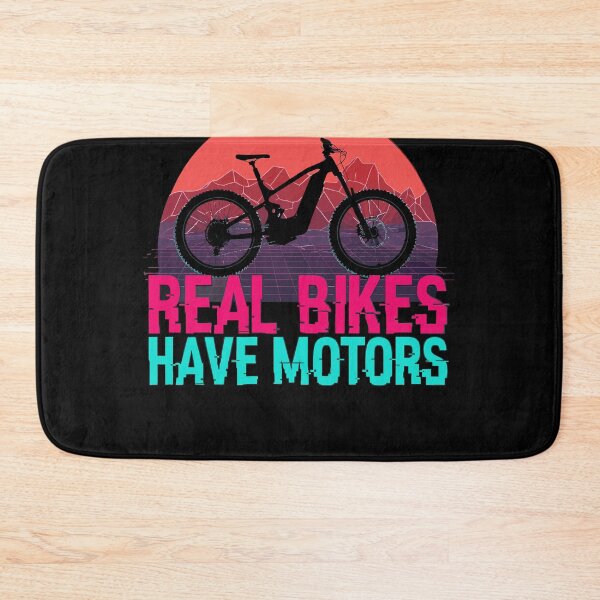 Item preview, Real Bikes Have Motors Funny E-Bike MTB Retro Synthwave designed and sold by Cedinho.