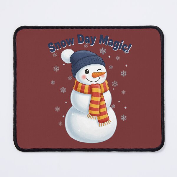 Item preview, "Snow Day Magic!" Cute Winking Snowman Kawaii Winter Graphic Tee designed and sold by InkWeaveShop.