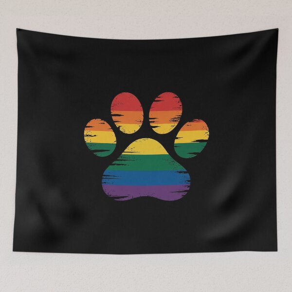 Item preview, Dog Paw Print LGBTQ Rainbow Flag Gay Pride Ally Dog Lover  designed and sold by MythWoot.