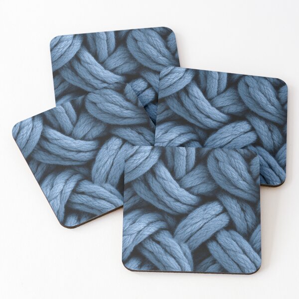 Item preview, Blue Cable Knit Wool Texture – Thick Twisted Yarn designed and sold by NewArt33.