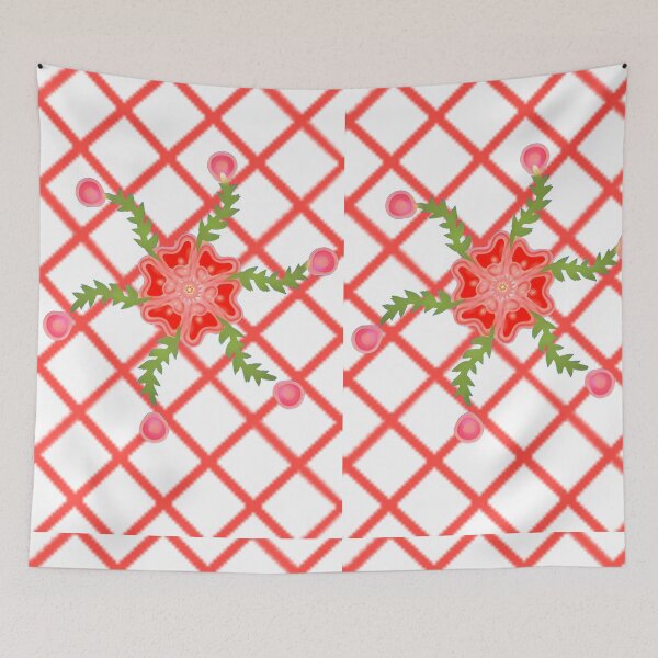 Item preview, Floral Geometric Comforter – Soft Red Flower Pattern with Modern Grid designed and sold by HopeAndHustle.