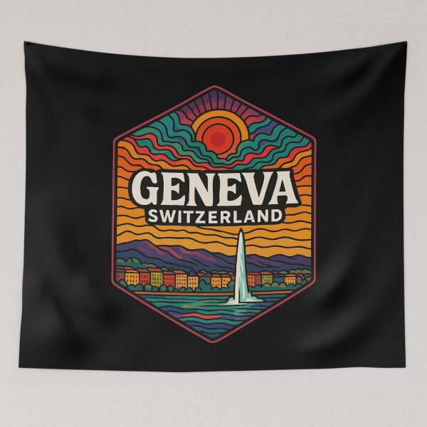 Item preview, Geneva Switzerland Trippy Travel designed and sold by TomFrontierArt.