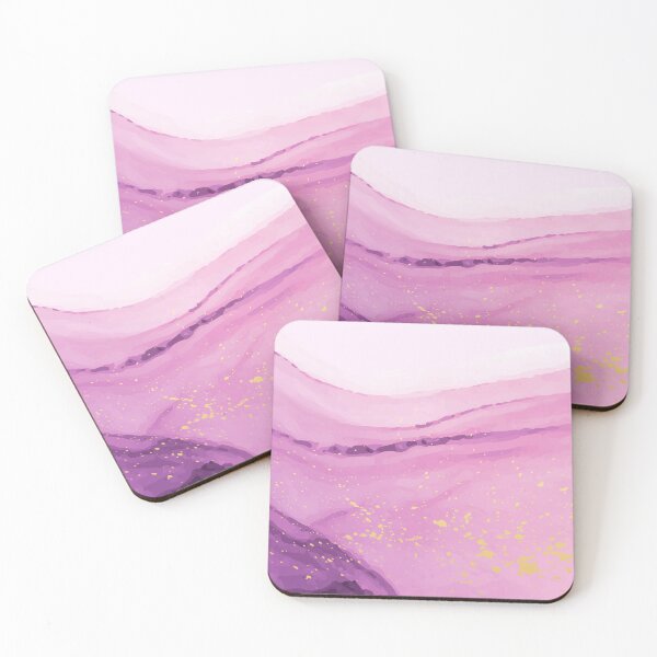 Item preview, Pink Purple Watercolor Marble with Gold Foil  designed and sold by Julia's Art .