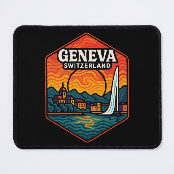 Item preview, Geneva Switzerland Retro Trippy designed and sold by TomFrontierArt.