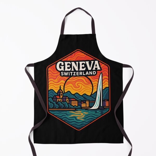 Item preview, Geneva Switzerland Retro Trippy designed and sold by TomFrontierArt.