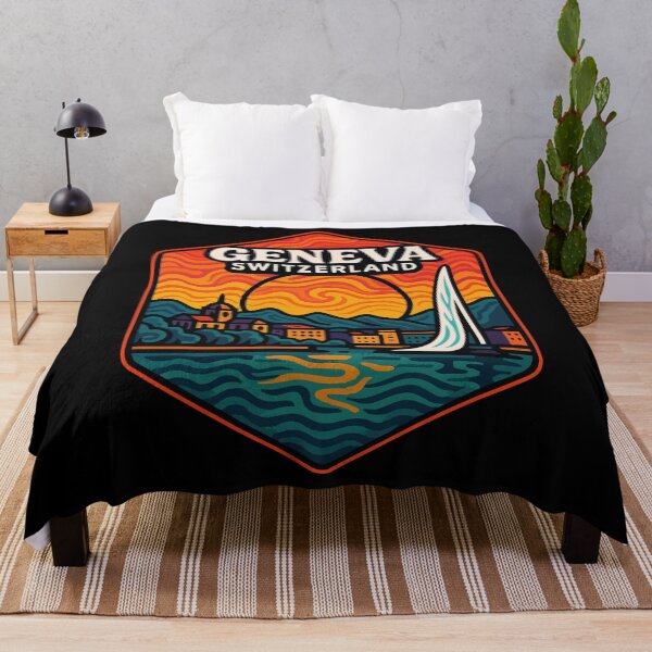 Item preview, Geneva Switzerland Retro Trippy designed and sold by TomFrontierArt.
