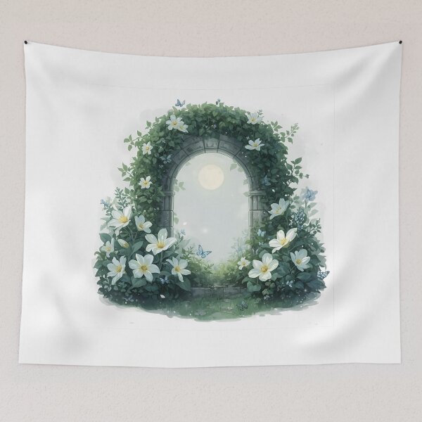 Item preview, Moonlit Bloom – Enchanted Night Garden Illustration designed and sold by catcurio.