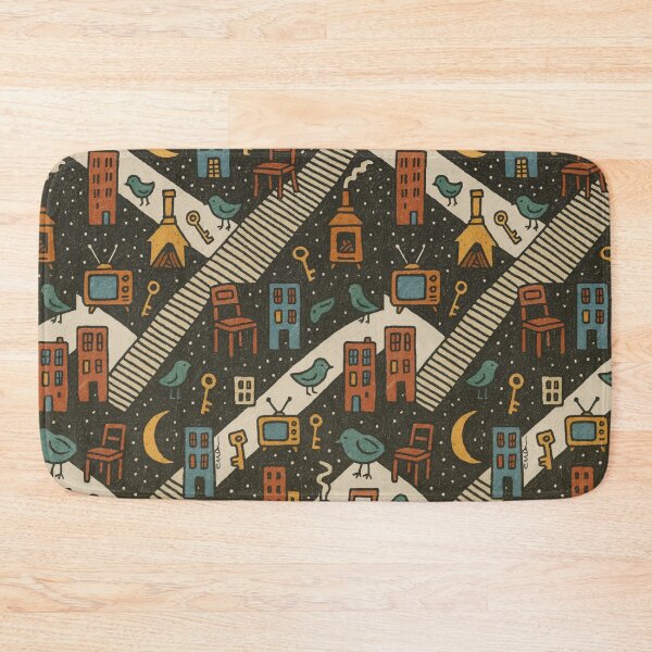 Item preview, Midnight City Pattern with Birds and Warm Homes designed and sold by EvaArtHome.