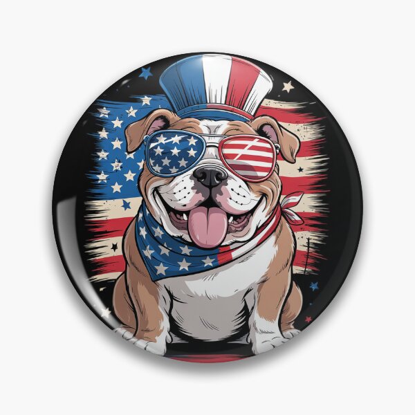 Item preview, English Bulldog 4th of July Dog Patriotic USA Flag Man Woman  designed and sold by PowAcademy.
