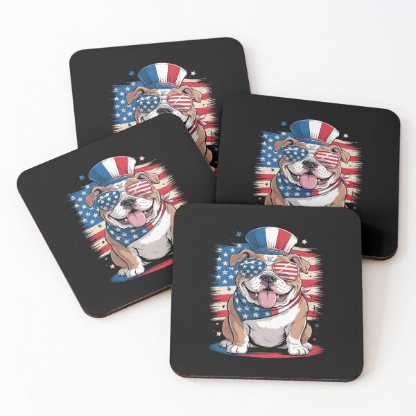 Item preview, English Bulldog 4th of July Dog Patriotic USA Flag Man Woman  designed and sold by PowAcademy.