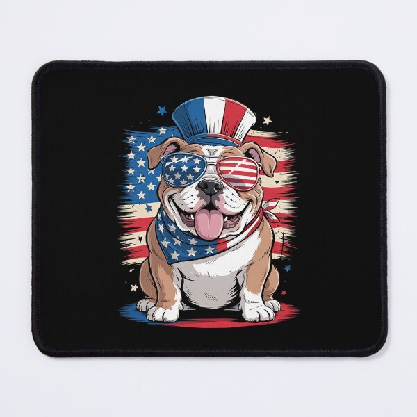 Item preview, English Bulldog 4th of July Dog Patriotic USA Flag Man Woman designed and sold by PowAcademy.