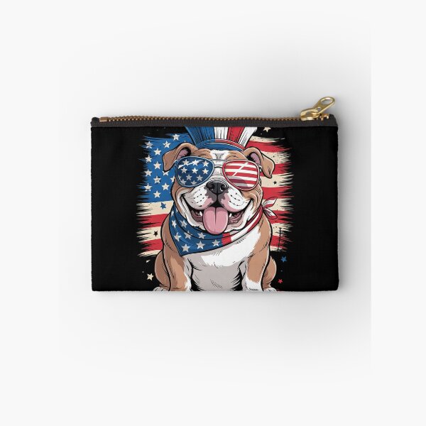Item preview, English Bulldog 4th of July Dog Patriotic USA Flag Man Woman  designed and sold by PowAcademy.