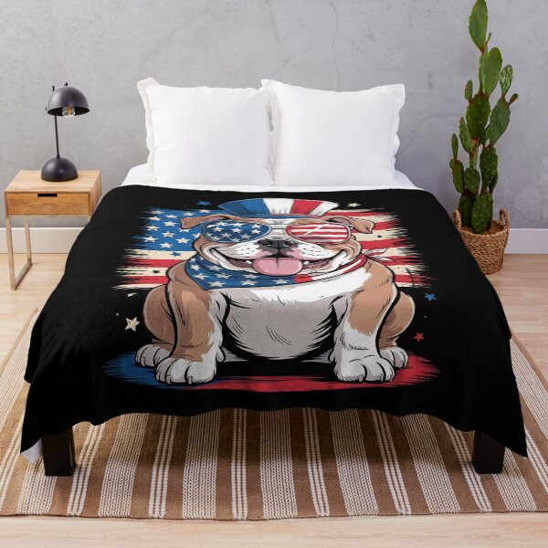 Item preview, English Bulldog 4th of July Dog Patriotic USA Flag Man Woman  designed and sold by PowAcademy.