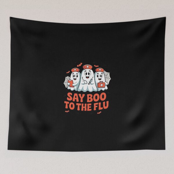 Item preview, Nurse Ghost Halloween Vaccine Say Boo to The Flu  designed and sold by SyntaxClaw.