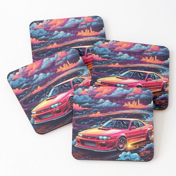Item preview, Retro Synthwave JDM Sports Car Cosmic Skyline designed and sold by PalmixArt.