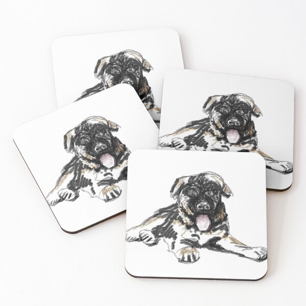 Item preview, Relaxed German Shepherd puppy – Sketch Style designed and sold by Lawn073.