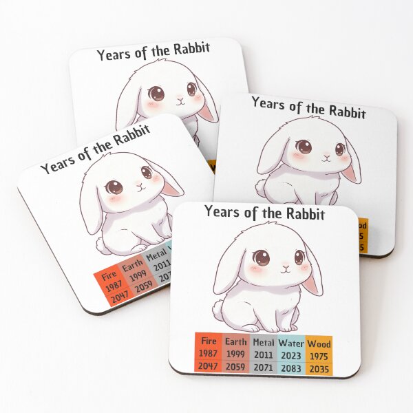 Item preview, Chinese Zodiac Rabbit Years | Fluffy Animal Artwork designed and sold by Pets & Memes & Stuff.