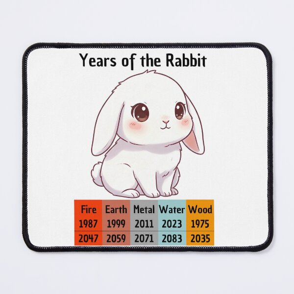 Item preview, Chinese Zodiac Rabbit Years | Fluffy Animal Artwork designed and sold by Pets & Memes & Stuff.
