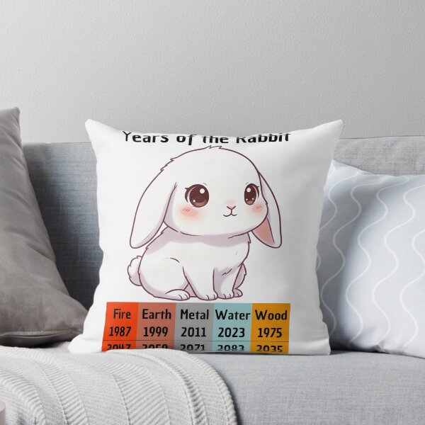 Item preview, Chinese Zodiac Rabbit Years | Fluffy Animal Artwork designed and sold by Pets & Memes & Stuff.