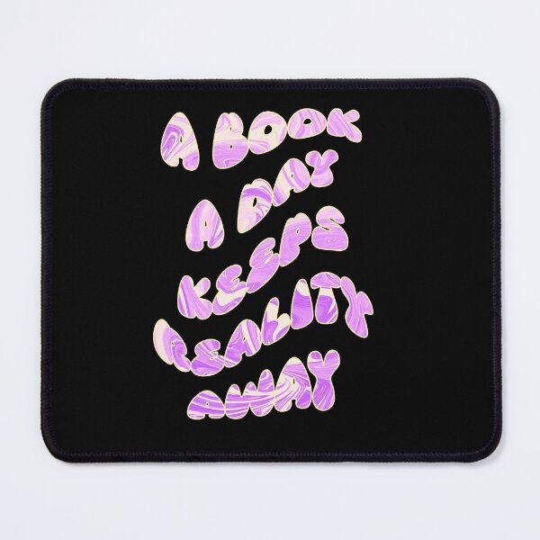 Item preview, “A Book a Day Keeps Reality Away – Funny Book Lover Quote Typography Design” designed and sold by cr6zym1nd.