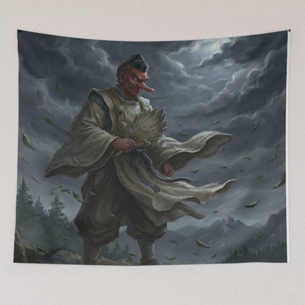 Item preview, Tengu of the Storm Peak — Guardian of the Mountain Winds | Japanese Myth Art | Mori no Akari designed and sold by Mori-no-Akari.