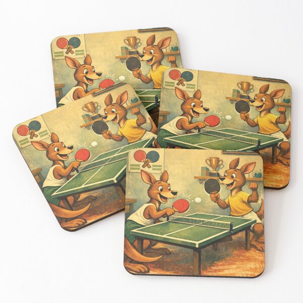 Item preview, Playing table tennis with two kangaroos designed and sold by Mauswohn.