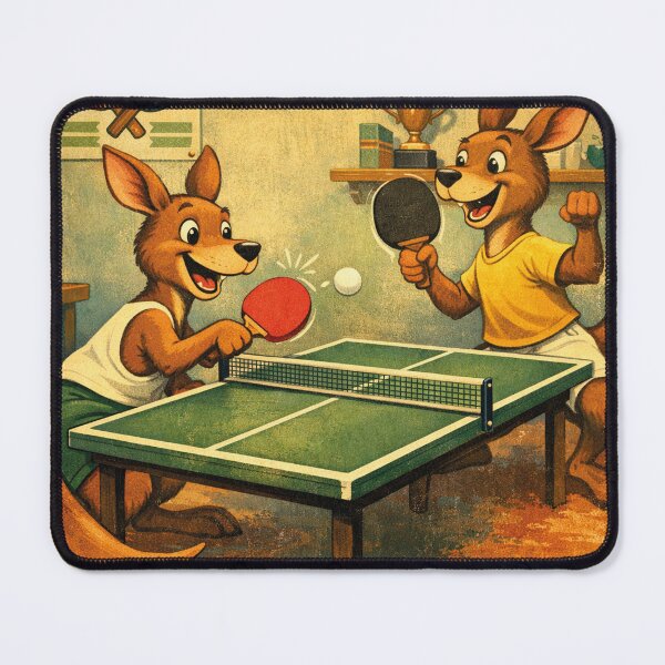 Item preview, Playing table tennis with two kangaroos designed and sold by Mauswohn.