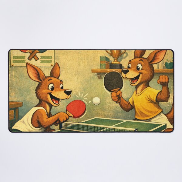Item preview, Playing table tennis with two kangaroos designed and sold by Mauswohn.