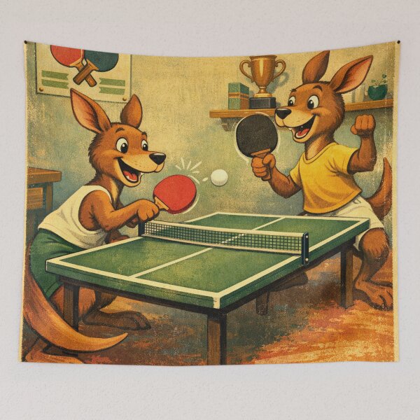 Item preview, Playing table tennis with two kangaroos designed and sold by Mauswohn.