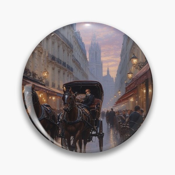 Item preview, Twilight Arrival — A Hansom Cab on Parisian Cobblestones designed and sold by Rees Pearse.