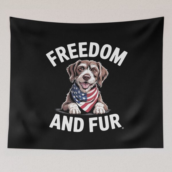 Item preview, Freedom And Fur Goldendoodle Dog Patriotic  designed and sold by PowAcademy.