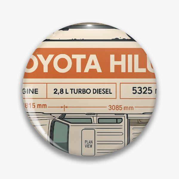 Item preview, Hilux 4x4 Technical Illustration | Detailed Pickup Truck Blueprint Art for Automotive Enthusiasts and Collectors designed and sold by KrintoryTees.
