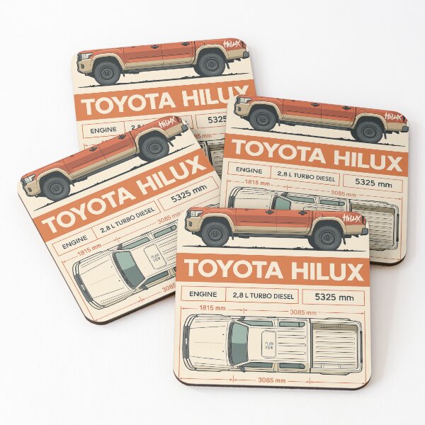 Item preview, Hilux 4x4 Technical Illustration | Detailed Pickup Truck Blueprint Art for Automotive Enthusiasts and Collectors designed and sold by KrintoryTees.