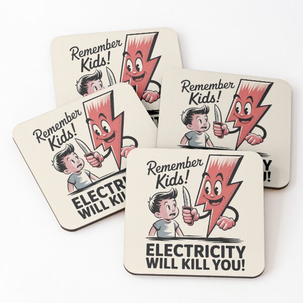 Item preview, Electricity Will Kill You – Vintage Retro Safety Poster Style Graphic designed and sold by Wicked.Teez.