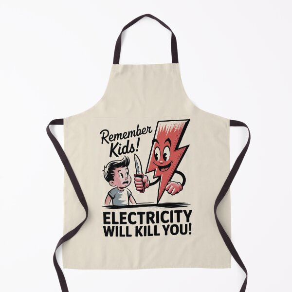 Item preview, Electricity Will Kill You – Vintage Retro Safety Poster Style Graphic designed and sold by Wicked.Teez.