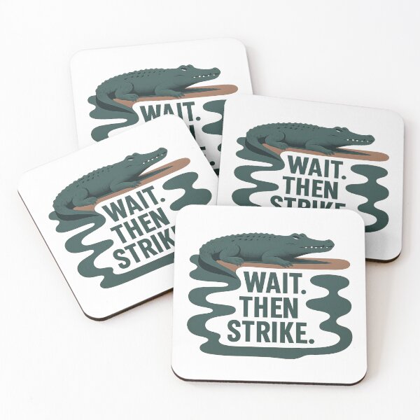Item preview, Wait Then Strike - Minimal Crocodile Poster designed and sold by MKreative Studio.