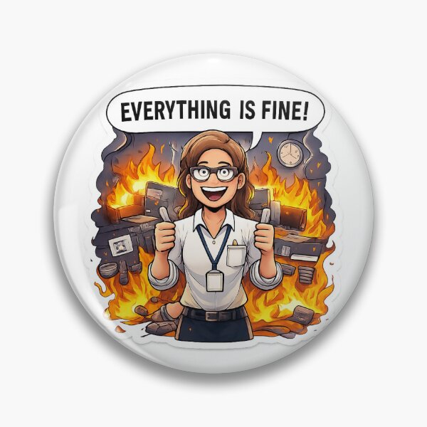 Item preview, Everything Is Fine – Funny Female Manager Office Chaos Sticker designed and sold by Monkizz-Desing.