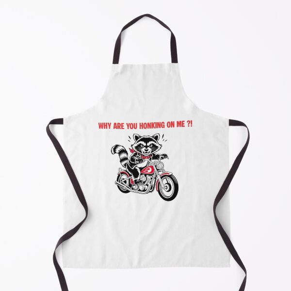 Item preview, Angry raccon at the motorcycle "Why are you honking on me?!" designed and sold by Chris-graphics-art.