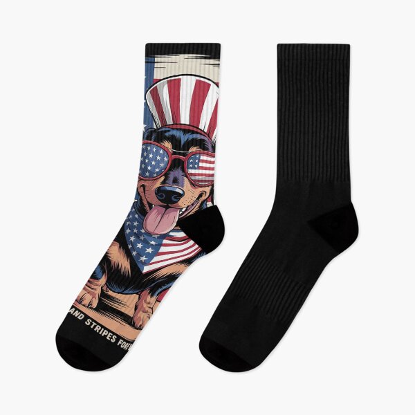 Item preview, Dachshund 4th of July Dog Patriotic USA Flag Man Woman  designed and sold by PowAcademy.