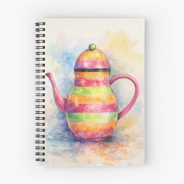 Item preview, Rainbow Striped Teapot | Hand Painted Watercolor Art designed and sold by Pacika.