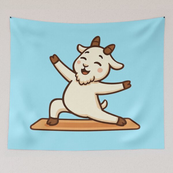 Item preview, Yoga Goat Cartoon – Relaxed Pygmy Goat Pose designed and sold by Ivy-Triggs.