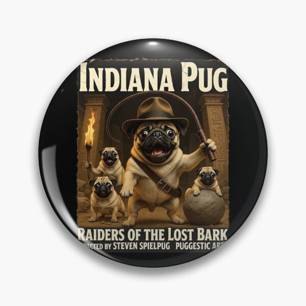 Item preview, Indiana Pug – Parodia divertida de perros en Los cazadores del ladrido perdido designed and sold by Nerd Army.