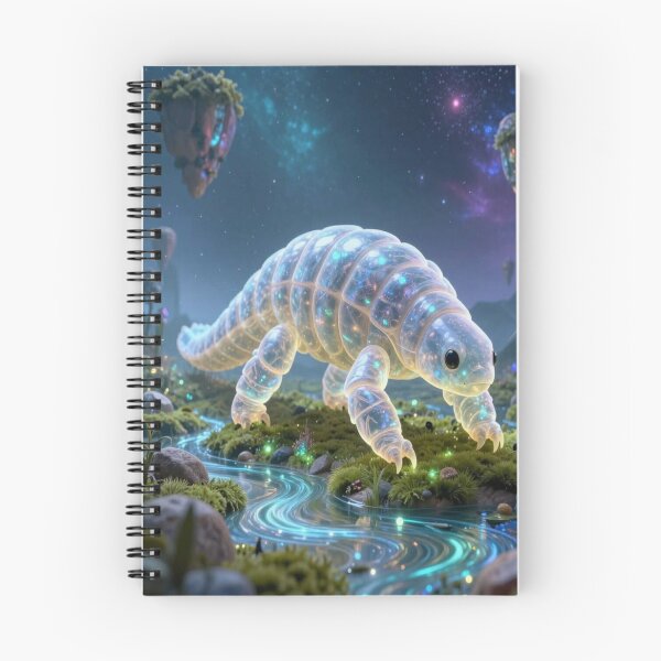 Item preview, Giant Tardigrade Wanderer – cosmic fantasy creature in glowing surreal landscape full of magic designed and sold by FotoworldEdel.