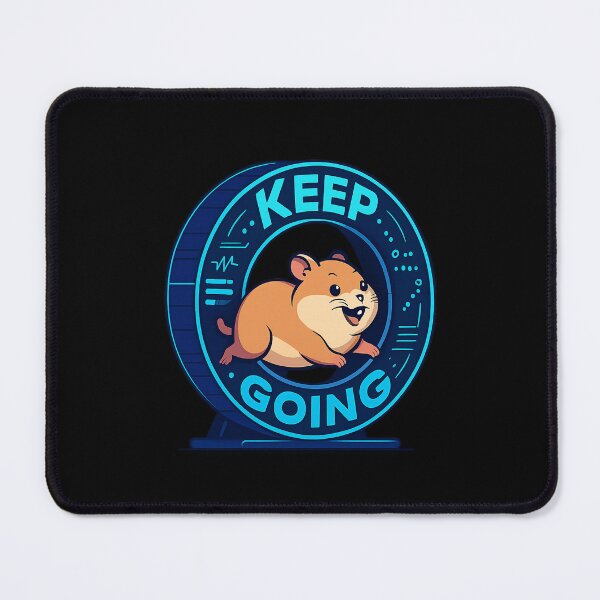 Item preview, Futuristic Hamster Motivation Wheel - Keep Going Neon Design designed and sold by MKreative Studio.