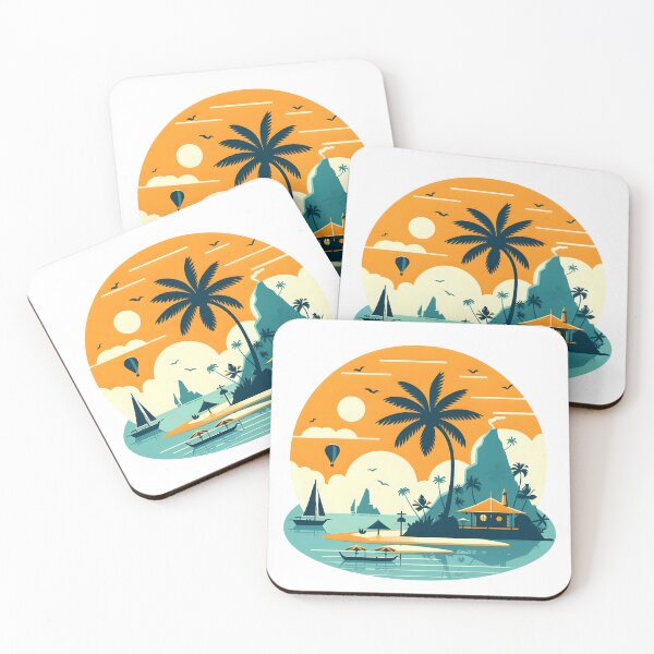 Item preview, Serene Minimalist Illustration of Ko Samui Island, Thailand designed and sold by inkNext.