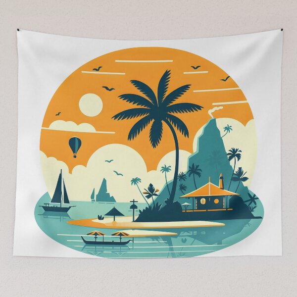Item preview, Serene Minimalist Illustration of Ko Samui Island, Thailand designed and sold by inkNext.