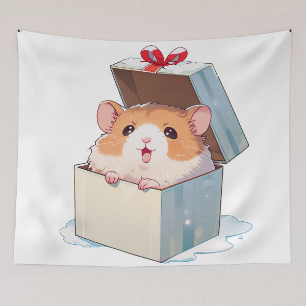 Item preview, Cute hamster in a gift box designed and sold by CircleTriangle.